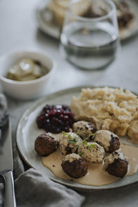 Meatballs in sauce on plate