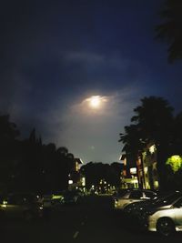 Traffic on city street at night