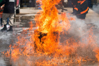 Reflection of fire in water