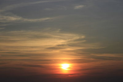 Low angle view of sky during sunset