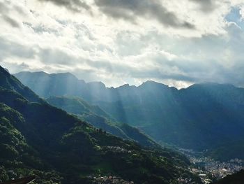 Scenic view of mountains against sky