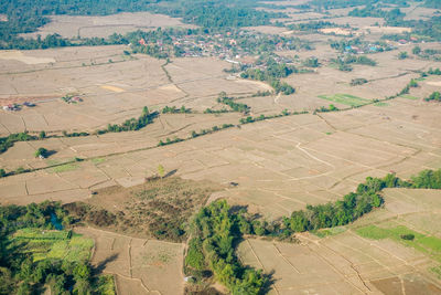 High angle view of field