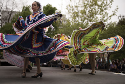 People in traditional clothing during festival