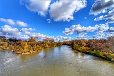 Scenic view of river against sky