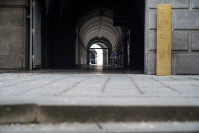 Close-up of empty corridor