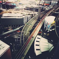 High angle view of city street