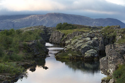 Scenic view of mountains against sky