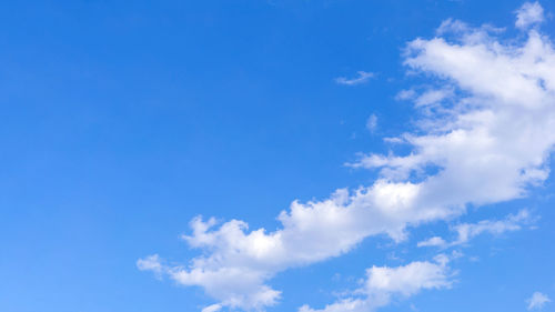 Low angle view of clouds in blue sky