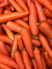 High angle view of vegetables for sale at market stall