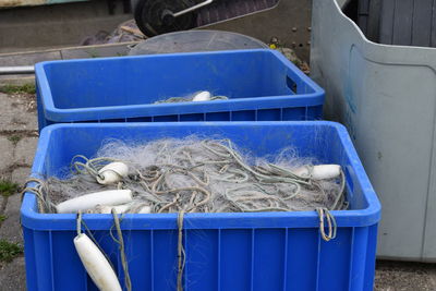 Close-up of garbage bin
