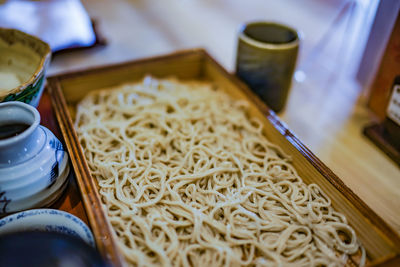 Close-up of food on table