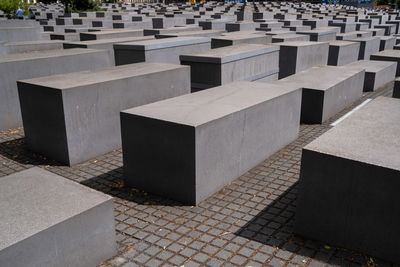 High angle view of stone monument