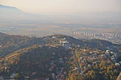 High angle view of townscape against sky