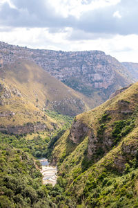 High angle view of landscape against sky