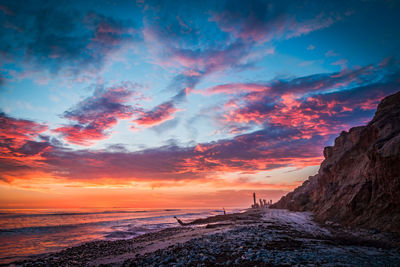 Panoramic view of sea against sky during sunset