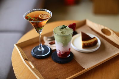 Close-up of dessert on table