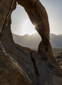 Sunstar off of cyclops arch in alabama hills