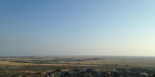 Scenic view of landscape against clear sky