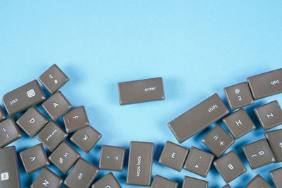 High angle view of computer keyboard