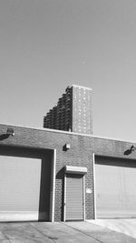 Low angle view of building against clear sky