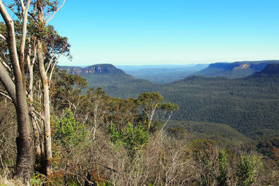 Scenic view of mountains against clear sky