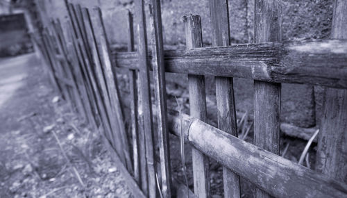 Close-up of wooden fence