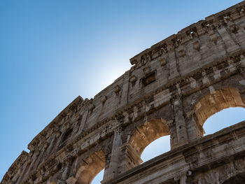 Low angle view of historical building against clear sky