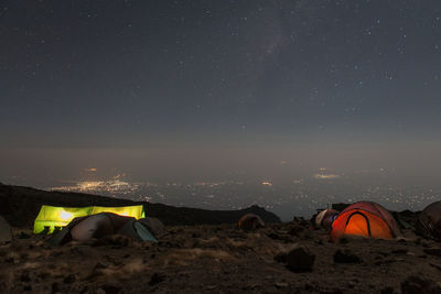 Scenic view of landscape at night