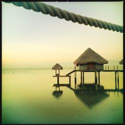 Scenic view of sea at sunset