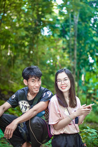 Young couple smiling