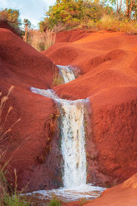 Scenic view of waterfall