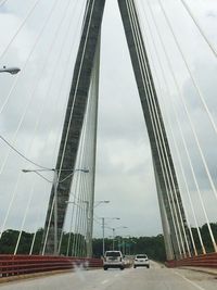 View of suspension bridge against sky