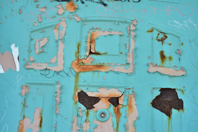 Full frame shot of old weathered door