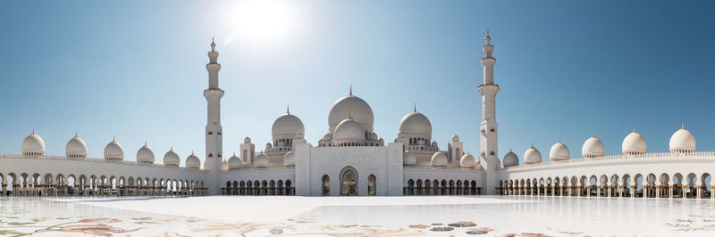 A panorama of the sheikh zayed grand mosque in abu dhabi