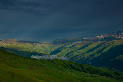 Mountains of chechnya in the caucasus in summer