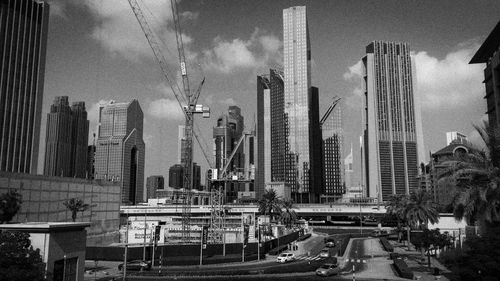 View of skyscrapers in city