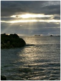 Scenic view of sea at sunset