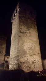 Low angle view of building at night