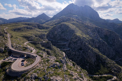 Scenic view of mountains against sky