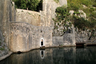 Reflection of door on water