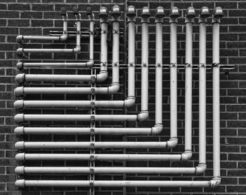 Pipes on building wall