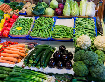 Various vegetables for sale in market