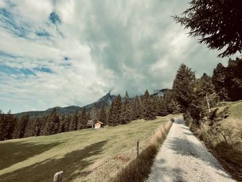 Panoramic view of road against sky at austria