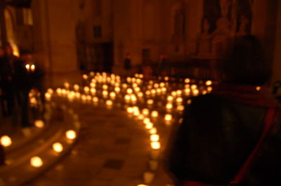 View of illuminated lights at night