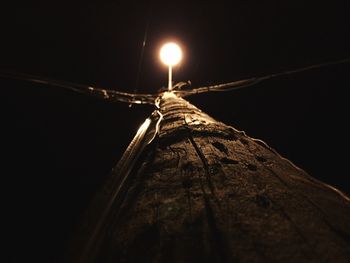 Low angle view of illuminated street light