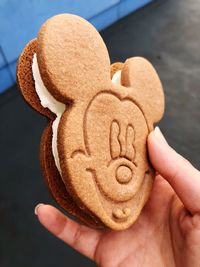 Close-up of hand holding cookies