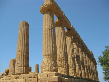 Low angle view of temple against clear sky