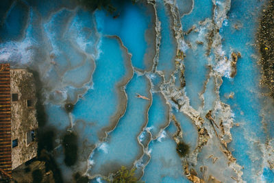 Saturnia hot springs. natural baths of tuscany.drone photography