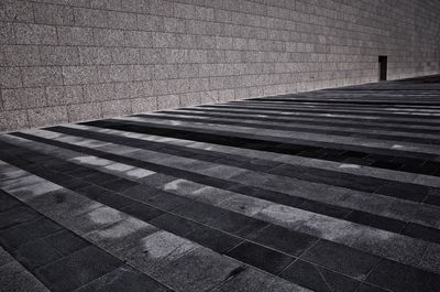 High angle view of staircase by building