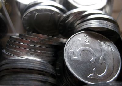 Close-up of metal stack